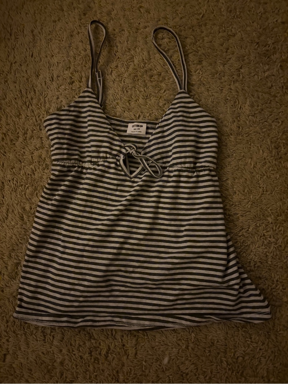Y2k Striped Babydoll Tank Top Cotton On